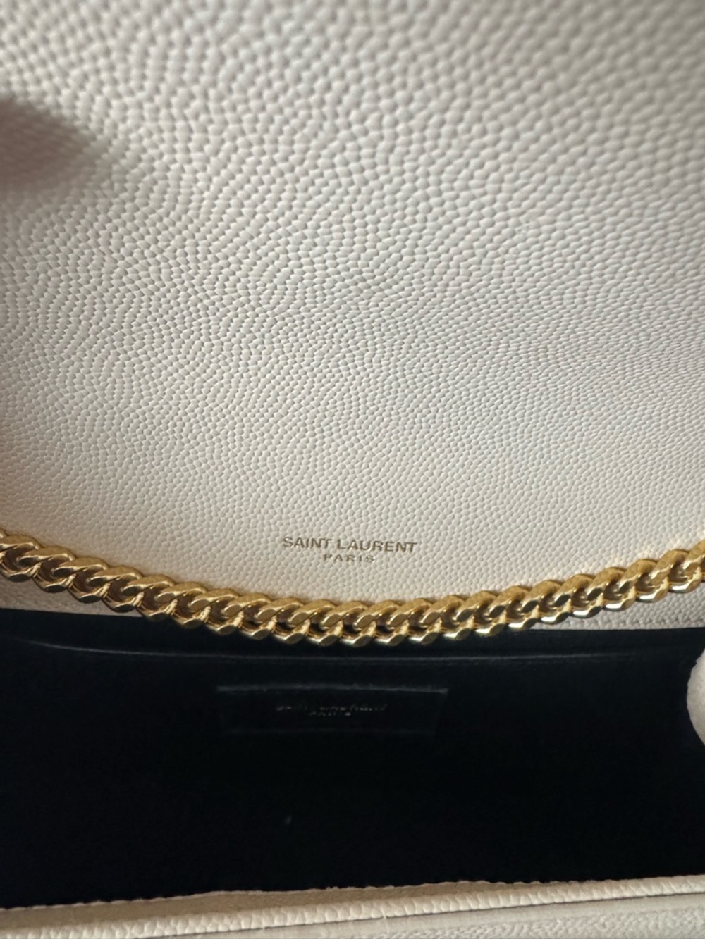 Saint Laurent Kate Small in Grain de Poudre Embossed Leather, Dark Beige - NWOT - Picture 10 of 11